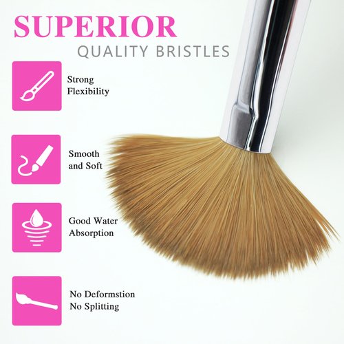 Aridito 100% Kolinsky Hair Acrylic Nail Brush for Acrylic Powder- Flat Shape Rose red Handle With Cap Professional Manicure Pedicure (#8)