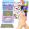 Hello Kitty Press-On Nails for Kids - Bundle with 12 Kitty Stick-On Nails Plus Nail Art Stickers, More