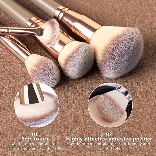 31PCS Professional Makeup Brush Set, 15 Premium Synthetic Brushes with 6 Makeup Sponges, 6 Powder Puffs, Spa Headband & Foldable Cleaning Basin, Complete Beauty Kit for Face Eye, Gift Set
