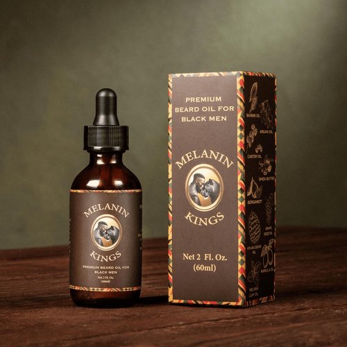 Melanin Kings Beard Oil for Black Men - Specialized formula for Black Men - With ancient African Ingredients - 100% Natural Ingredients - 2fl. Oz. - Kenyan Sandalwood Scent