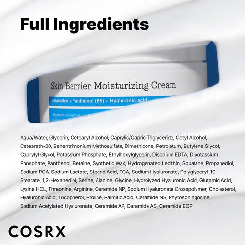 COSRX Barrier Moisturizing Cream - Body and Face Moisturizer for Dry Skin with Ceramide & Hyaluronic Acid, Unscented Hydrating Body Lotion, 15.2 fl.oz, Korean Skin Care
