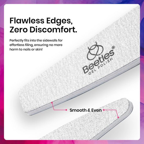 Beetles Pro 3-Pcs Nail File Nail Buffer - Professional 100/180/240 Grit Nails Files and Buffers Double Sided Washable Shaper Files for Acrylic, Gel & Natural Nails – Salon Quality Manicure Tool