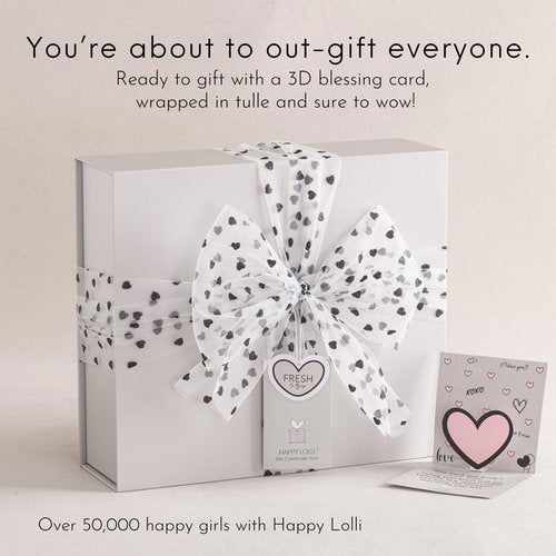 Happy Lolli Power Shower Gift Set – College Essential Bath Accessories for Women and Teen Girls – Includes Body Towel, Hair Towel, Wrist Bands, Headband, Face Sponge and More (Fresh in Beige)