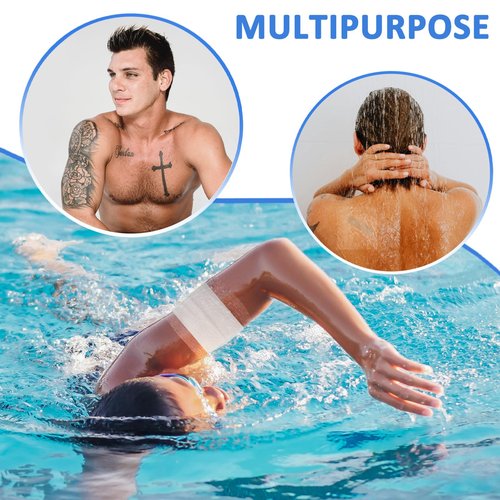 Beieverluck 24 Rolls Tattoo Aftercare Bandage Waterproof (2 Inch, 4 Inch, 6 Inch Wide) Second Skin Tattoo Cover Tape Tattoo Healing Wrap Tattoo Supplies for Swimming, Shower, Wound Initial Healing