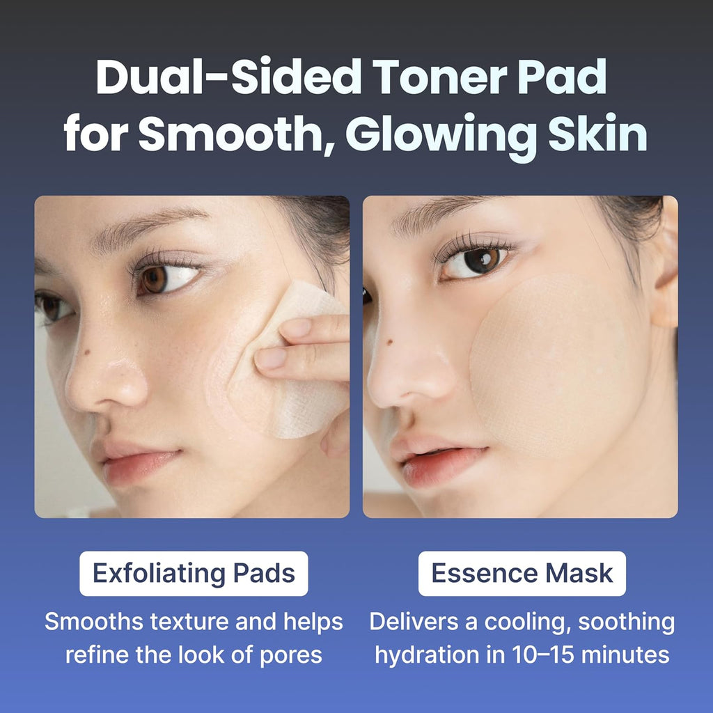 [PODL] Barley Hyaluronic Essence Toner Pads - Instant Cooling Hydration & Calming | 70 Count | Dual-Sided Exfoliating Pads