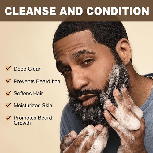 JVR Beard Wash & Conditioner - Organic Coconut & Aloe Formula for Soft, Frizz-Free Beards | 6.7oz