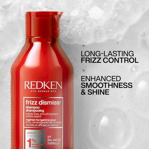 Redken Frizz Dismiss Shampoo - Smooth & Shine for Frizzy Hair, Weightless Frizz Control, Sulfate-Free