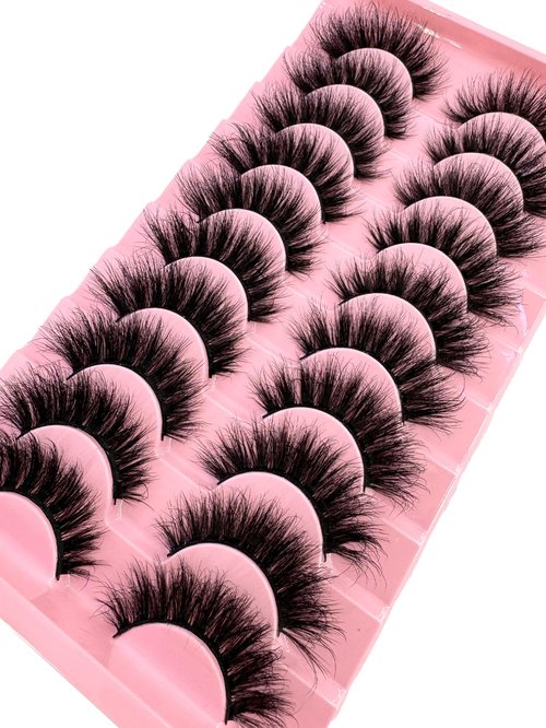 HBZGTLAD New 10 Pairs 3D Mink Lashes False Eyelashes Handmade Wispy Fluffy Long Lashes Natural Eye Makeup Tools Eye Lashes (837)