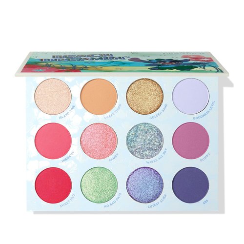 ColourPop Beach Dreamin’ Eyeshadow Palette - Limited Edition 12 Shades of Matte, Metallic & Glitter - High-Pigment Eye Makeup (0.48 oz)
