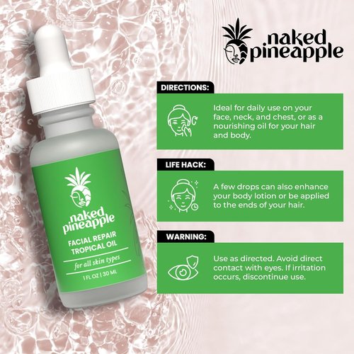 **Tropical Oil Hydrating Facial Moisturizer - Fruit Extract for Barrier Protection & Elasticity | 1oz**