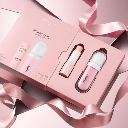 KIKO Milano Perfect Lips Caring Set - Nourishing Lip Scrub & Cream Duo | Ideal for Soft, Smooth Lips