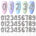 SILPECWEE 30pcs Number Nail Charms Silver Nail Jewelry Number for Nails 3D Nail Art Charms Nail Rhinestones Nail Studs Nail Decoration for Acrylic Nails Manicure DIY Craft