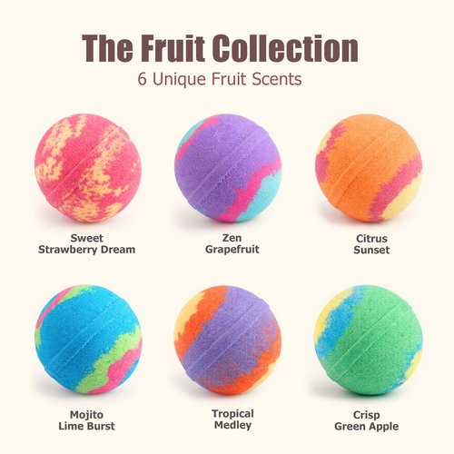 Kean Beauty 6 Pcs Jumbo Size Bath Bombs Set – 7oz Extra Large Handmade Bubble Bath Bombs, Colorful Fizzy Bath Balls with Essential Oils, Spa Self Care Gift for Valentine’s Day