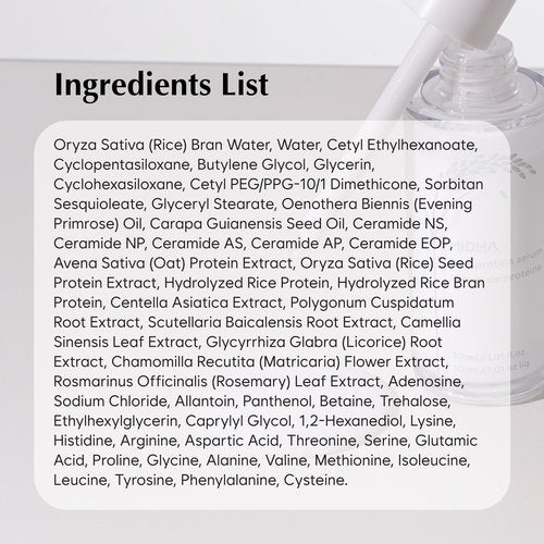 MIDHA RICE PROTEIN SERUM, 1.01fl.oz/30ml, Deep hydration, Moisture balance, Firm elasticity, Skin barrier support, Ceramide skincare, Non-greasy finish, Smooth and hydrated