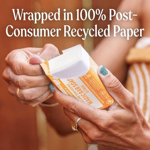 Dr. Bronner's Pure-Castile Soap Bars - Vegan & Organic - Citrus Scent - 5 oz, 2 Pack for Face, Body & Hair
