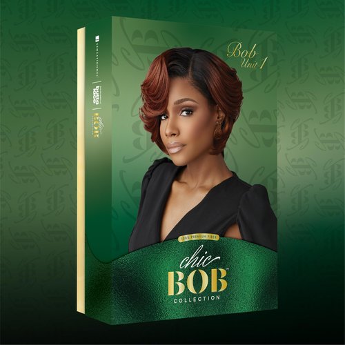 Sensationnel Chicbob Lace Frontwig - Bob Unit 1 Face Framing Glueless Wig Wide 5 Inch Deep Part Synthetic Preplucked Hairline (1 JETBLACK)