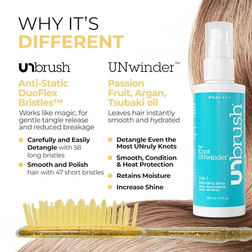 FHI Heat UNbrush | UNwinder Spray for Effortless Styling and Frizz Control - 8 oz