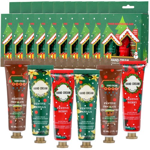 Swiffen 30 Pcs Christmas Hand Cream Gift Bulk with Gift Boxes Travel Size Moisturizing Hand Lotions for Christmas Stocking Stuffers Xmas Party Favors Holiday Gifts for Women Mom(Xmas Tree)