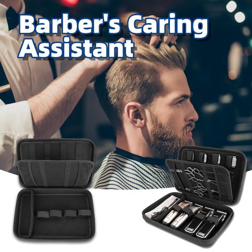 SMYV Barber Bags for Clippers and Supplies, Sturdy Clipper Storage Case for Barber Accessories, Hair Trimmer Organizer for Men Razor Guard Grooming Kits (Case Only)