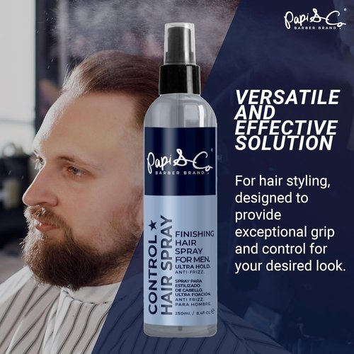 Papi & Co. Control Hair Spray - Extreme Hold & Volumizing Formula - Lightweight, Non-Sticky Finish - 8.45 oz