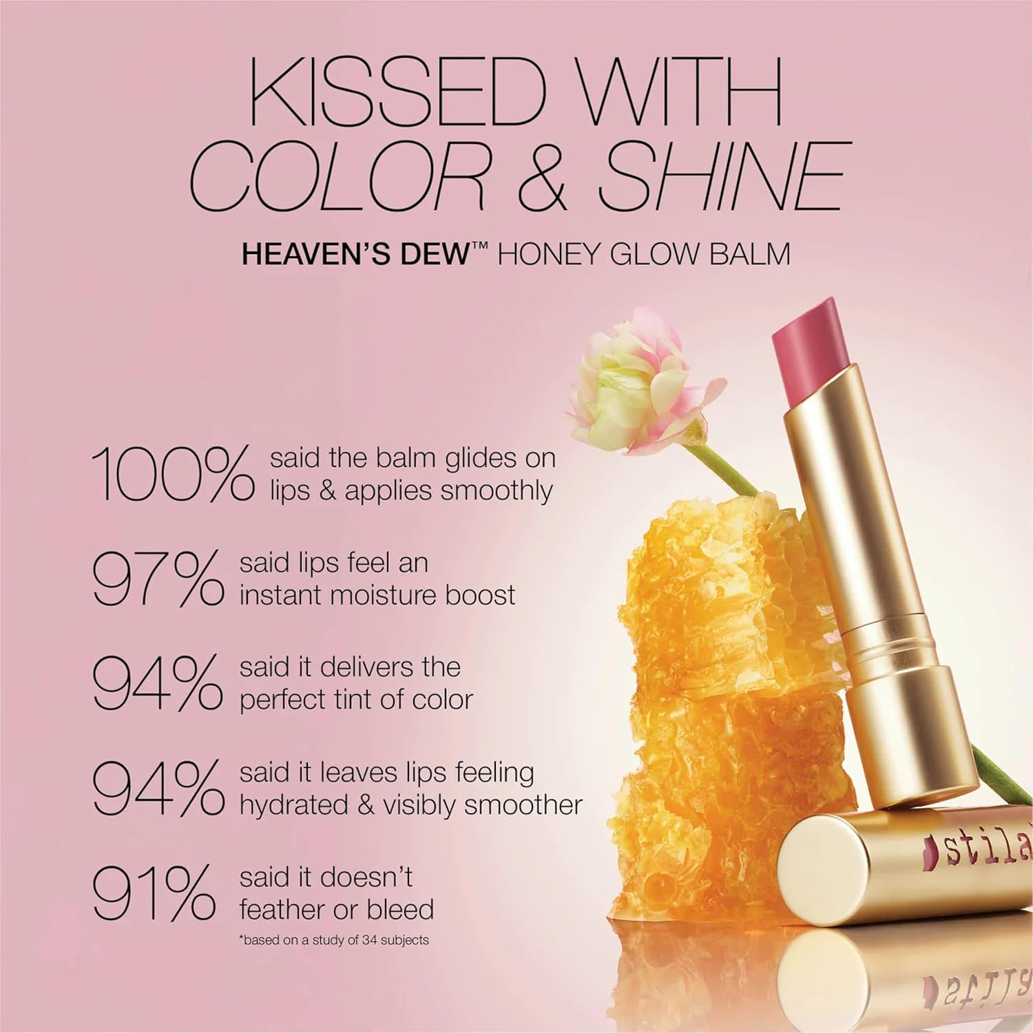 Stila Heaven’s Dew Honey Glow Balm - Hydrating Tinted Lip Balm with Honey Extract & Maracuja Oil | Nourishing Lip Care