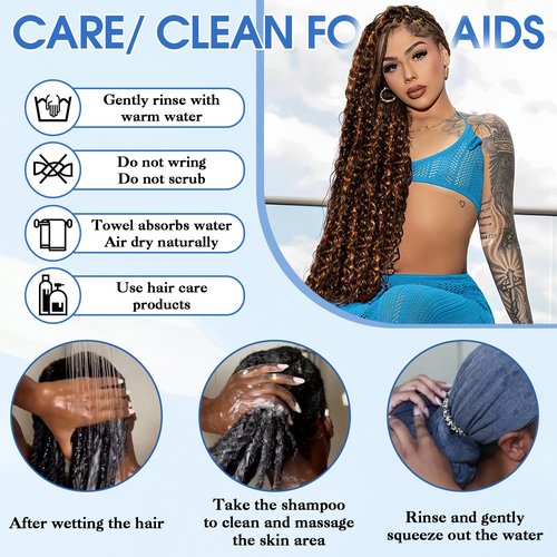 Human Braiding Hair for Boho Braids 18Inch 120g 12A Deep Water Wave Braiding Hair for Curly Boho Hair Braiding Knotless Bulk Bohemian Natural Black