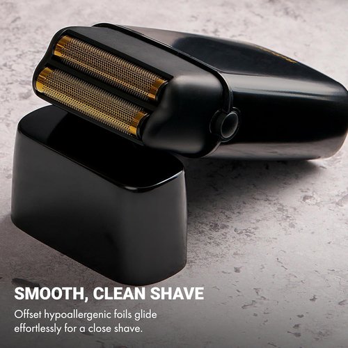 BaBylissPRO METALFX Double Foil Shaver - Portable Cordless Electric Razor for Face, Beard & Head