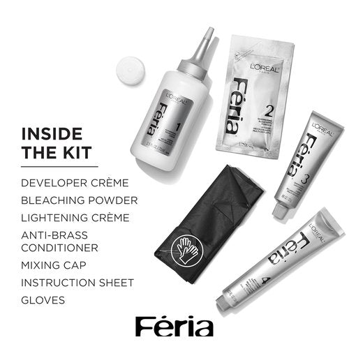 L'Oreal Paris Feria Hair Color - Multi-Faceted Shimmering Extreme Platinum | 1 Pack Hair Dye Kit