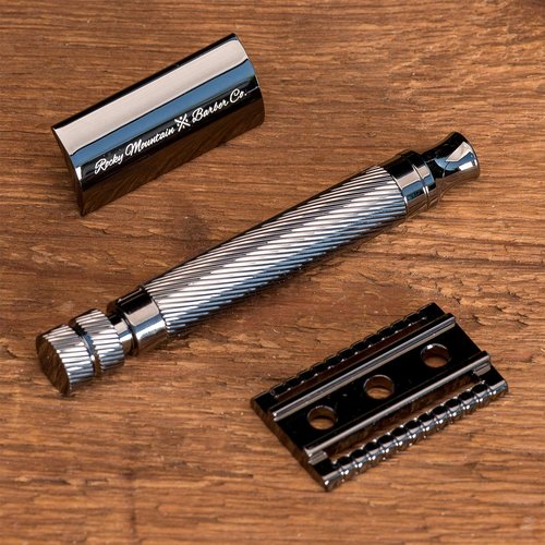 Men's Double Edge Safety Razor - Premium, Heavy Duty Safety Razor, 3 Piece Closed Comb Design For a Closer Shave - Made with Brass & Metal Finish by Rocky Mountain Barber Company