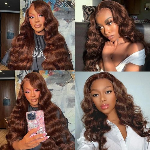 Body Wave Bundles Human Hair Chocolate Brown Human Hair Bundles 28 Inch 1 Bundle Brazilian Virgin Dark Brown Hair Extension 100G/PC For Black Woman #4 Color
