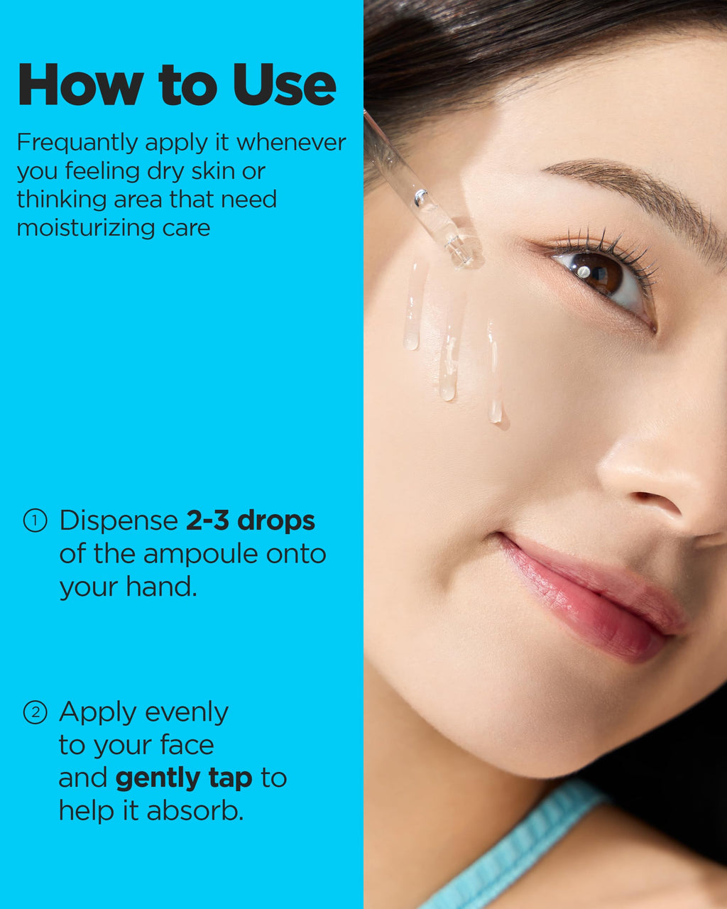 WELLAGE Real Hyaluronic Blue Ampoule 100, Korean Hydrating Serum for Face, Fragrance Free Hyaluronic Acid Deep Moisturizing Serum with Panthenol, PDRN for Sensitive Dry Skin Moisturizer, 2.54 Fl Oz_R