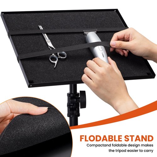 Noverlife Salon Tray Cart on Wheels with Storage Platform, Tattoo Rolling Tray Height Adjustable Salon Service Cart, Iron SPA Rolling Trays Portable Tattoo Table Stand for Dental