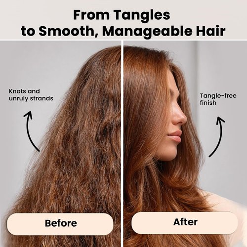 Herstyler Vented Hair Brush - Fast Detangling for Thick, Curly, or Wavy Hair - Peach Color