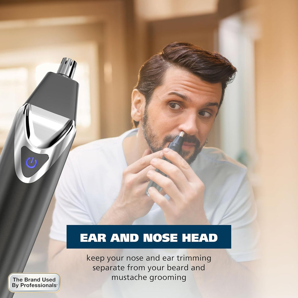 Wahl USA Stainless Steel Lithium Ion 2.0+ Beard Trimmer - Rechargeable Men's Grooming Kit | Electric Shaver & Nose Ear Trimmer