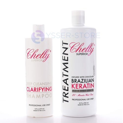 SUPERIOR BRAZILIAN KERATIN TREATMENT CHOCOLATE & CLARIFIYNG SHAMPOO COMBO (32 oz Chocolate Treatment + 16 oz Clarifying Shampoo)