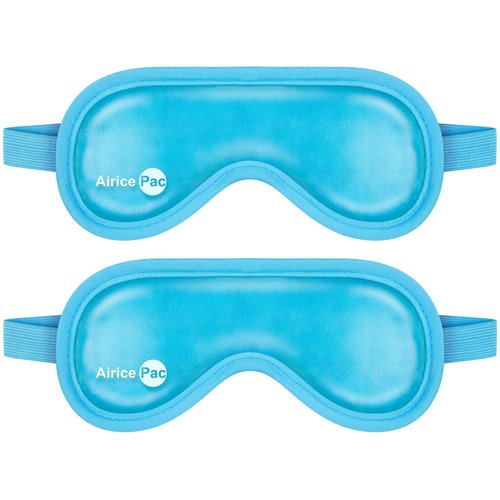 AiricePac Cold Eye Mask Cooling Eye Mask for Dry Eyes, Gel Eye Mask Eye Ice Pack Reusable Cold Eye Compress for Dark Circles, Migraines, Eye Surgery, Skin Care 2 Pack