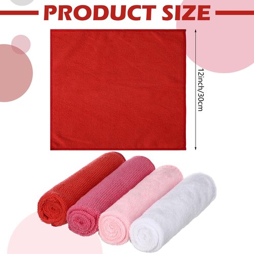 Newwiee 40 Pcs Wash Cloth Bulk Cotton Bath Hand Face Washcloths Soft Quick Drying Towel for Women Bathroom Washing Body Viscose Fiber Multipurpose Fingertip Rags(12 x 12 Inch,Pinkish Bloom)