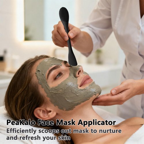 PeaKalo Silicone Face Scrubber Black Head Remover for Face- Appliances for Removing Make-up for Deep Cleansing Blackhead Remover Tools Face Spatula Makeup Removal Washing Brushes Pore Cleaner (Black)