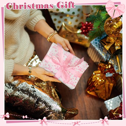 Reginary 10 Pcs Coquette Bow Cosmetic Bag for Women's Day Mother's Day Wedding Nurses Aesthetic Makeup Bag Lovely Heart Preppy Pouch Zipper Coquette Party for Bridal Shower Gift(Pink,Lovely Heart)