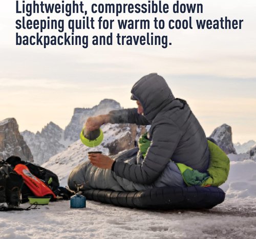 Sea to Summit Cinder Lightweight Down Backpacking Quilt - Perfect for Camping & Hiking Adventures
