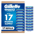 Gillette Mach3 Turbo Razor for Men, 17 Blade Refills