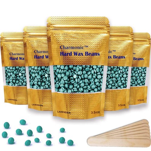 Charmonic 1.1 lb/ 500g Wax Beads, Hard Waxing Beads for Face, Eyebrow, Brazilian, Legs, Body and Bikini Hair Wax Removal, Wax Beans, At Home Waxing Kit for Women & Men