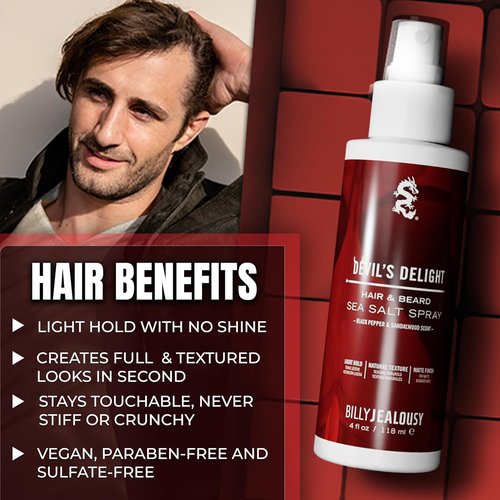 Billy Jealousy Sea Salt Spray - Texturizing & Volumizing Hair Spray for All Hair Types