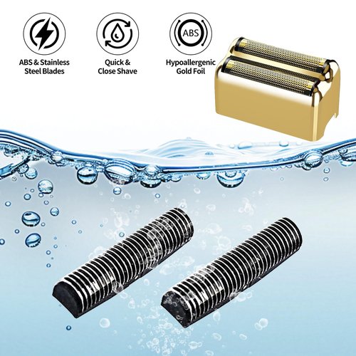 1 pack Professional Replacement Foil and Cutters for BaBylissPRO Barberology Double Foil Shaver, Compatible with BaBylissPRO Barberology FXFS2 Shaver，Gold