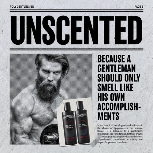 Polished Gentleman Beard Wash and Conditioner Set - Softens and Strengthens - Beard Shampoo with Growth Oil - Moisturizer & Beard Thickener - Tea Tree Unscented - Paraben-Free & Sulfate-Free (8oz)