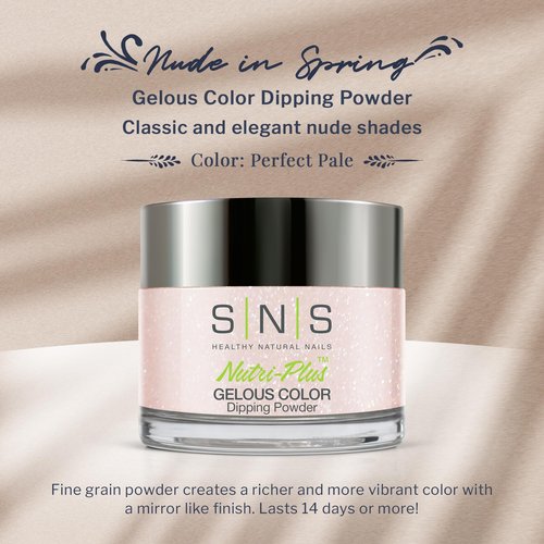 SNS Nail Dip Powder, Gelous Color Dipping Powder - Perfect Pale (Natural, Nudes, Pink/Pastel, Shimmer) - Long-Lasting Dip Nail Color Lasts 14 Days - Low-Odor & No UV Lamp Required - 1oz