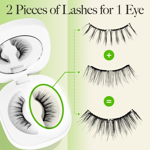 LASHVIEW Upgrade Soft Magnetic Eyelashes with Applicator, Reusable Magnetic Lashes Natural Look, No Glue Needed, Windproof & Waterproof for All-Day Comfort (L01)