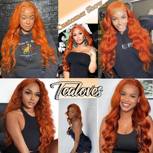 Loose Deep Wave Bundle Human Hair 16 Inch 350 Ginger Orange Color 10A Brazilian Human Hair Bundle Quick Weave Hair Extensions for Women