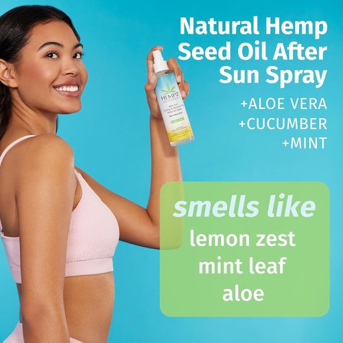 Hempz After Sun Cooling Aloe Vera Body Spray - Vegan Formula to Soothe & Hydrate Sunburn | 8.5 oz