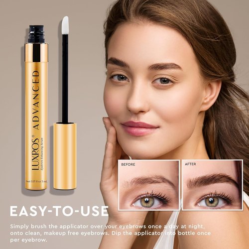 LUXROS Advanced Growth Serum for Full, Thick Eyebrows - USA Made, Visible Results in 4-8 Weeks (5 ml)